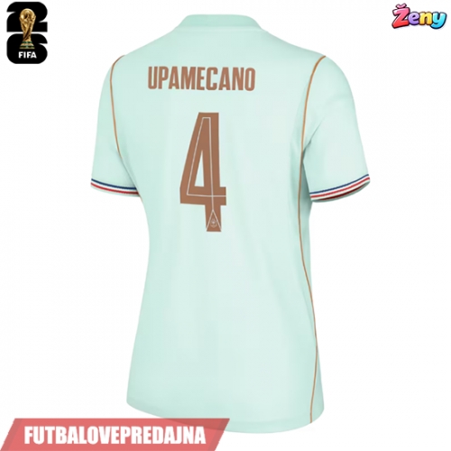 Lacne Ženy Futbalové dres Francúzsko Dayot Upamecano #4 MS 2026 Krátky Rukáv - Preč